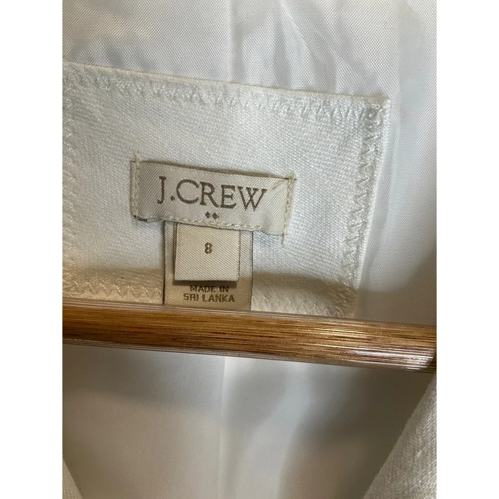 J. Crew Linen White Blazer Classic Preppy Buisness Casual Classic Minimlaist 8